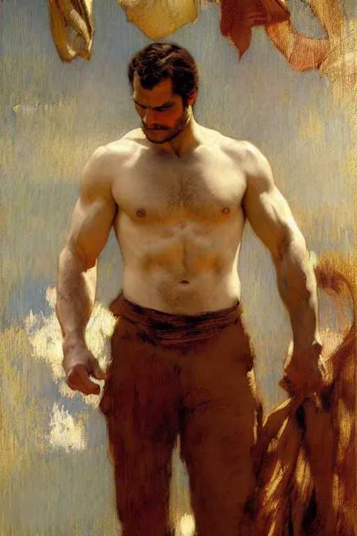 Image similar to henry cavill, painting by gaston bussiere, craig mullins, j. c. leyendecker, edgar degas