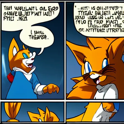 Prompt: tails gets trolled image panel