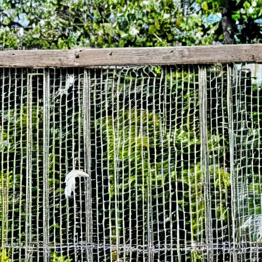 Prompt: a background image of a chicken wire fence