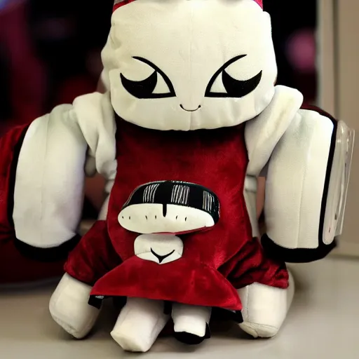 Prompt: cute fumo plush of the goddess of the mechanical realm, robot deity