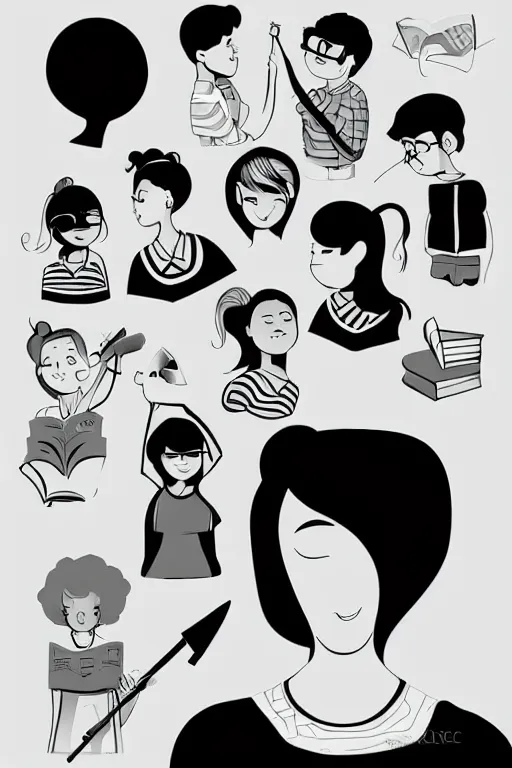 Image similar to teacher. clean cel shaded vector art. illustration art by lois van baarle