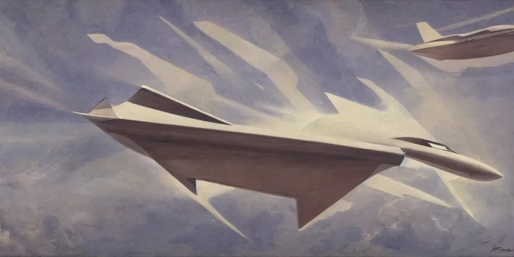 Image similar to hypersonic aircraft, by tullio crali