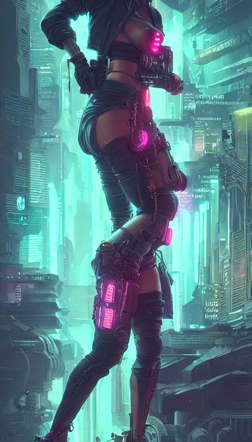 Image similar to cyberpunk pinup, sweat drops, neon hubs, 80s aesthetics, insane, intricate, highly detailed, digital painting, artstation, concept art, smooth, sharp focus, illustration, Unreal Engine 5, 8K, art by artgerm and greg rutkowski and alphonse mucha