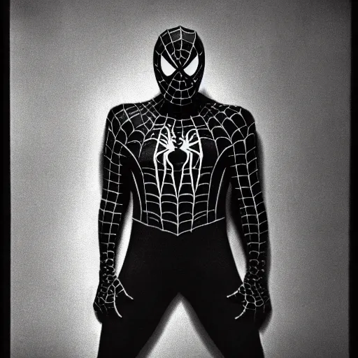 Image similar to spiderman by yousuf karsh