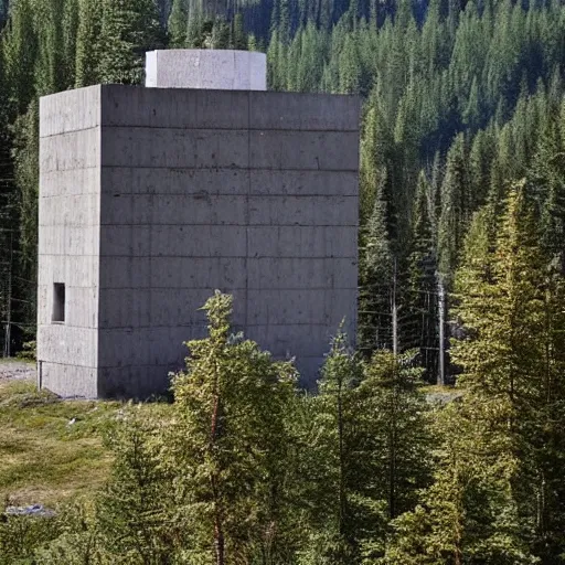 Image similar to brutalist concrete spomenik structure, in the mountains, taiga, by Henri Matisse