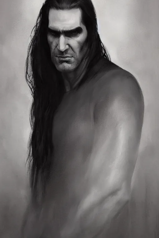 Prompt: realistic portrait of peter steele from type o negative by greg rutkowski