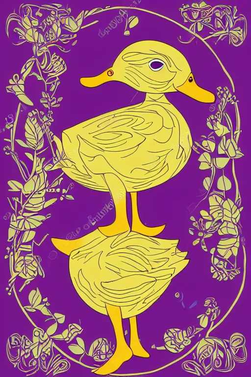 Image similar to a vector illustration of a duck goddess, highly detailed, elegant