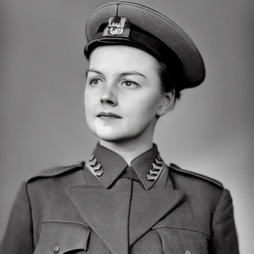 Prompt: portrait of a female german officer in 1 9 4 2