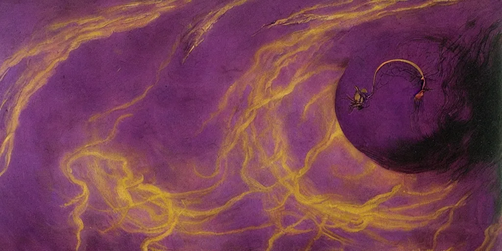 Image similar to Purple tornado painting by Leonardo Da Vinci