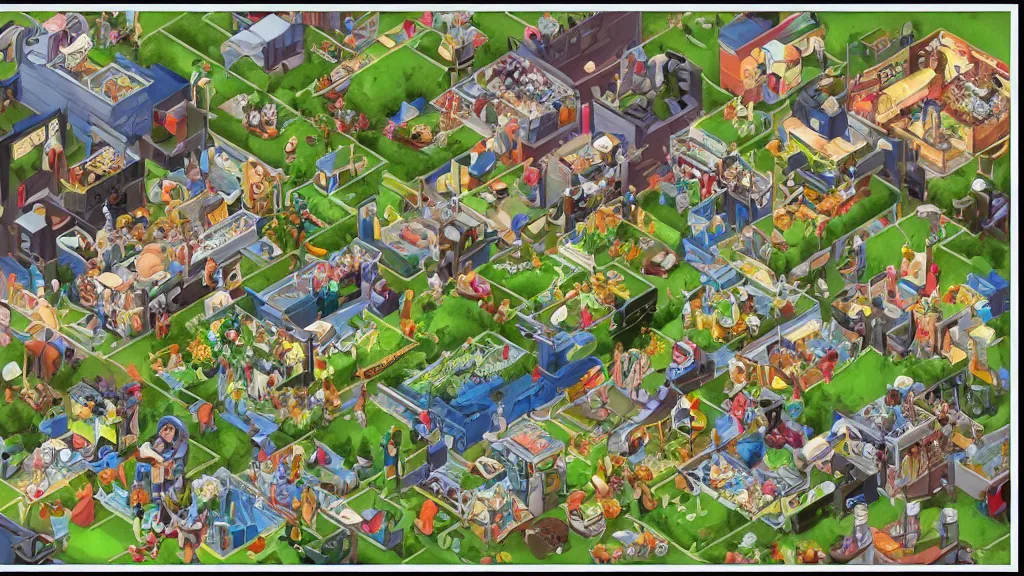 Image similar to isometric veritable the very crispest, neatest heaven