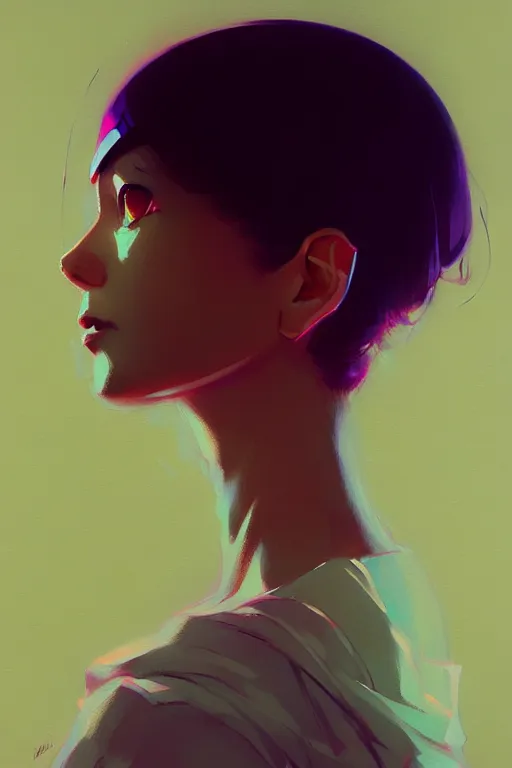 Image similar to a ultradetailed painting of a woman whos head is a tv by greg rutkowski, ilya kuvshinov and makoto shinkai trending on artstation