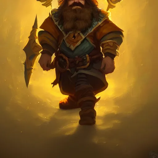 Prompt: a dwarf mage, yellow theme, bright art masterpiece artstation. 8 k, sharp high quality artwork in style of jose daniel cabrera pena and greg rutkowski, concept art by tooth wu, blizzard warcraft artwork, hearthstone card game artwork, mage