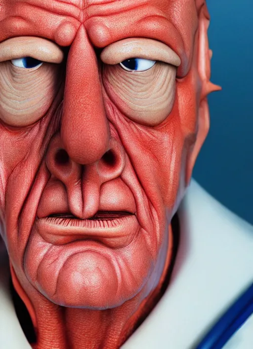 Image similar to photorealistic 3 0 0 0 ( dr. john a. zoidberg ), portrait photography feroflex photorealistic studio lighting ektachrome detailed intricate face details, ultradetails, beautiful face, realistic shaded perfect face, extremely fine details