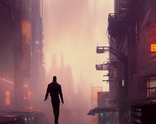 Image similar to 2 0 1 8 blade runner movie young man young clint eastwood western look at the cityscape from roof perfect face fine realistic face pretty face reflective polymer suit tight neon puffy jacket blue futuristic sci - fi elegant by denis villeneuve tom anders zorn hans dragan bibin thoma greg rutkowski ismail inceoglu illustrated sand storm alphonse mucha