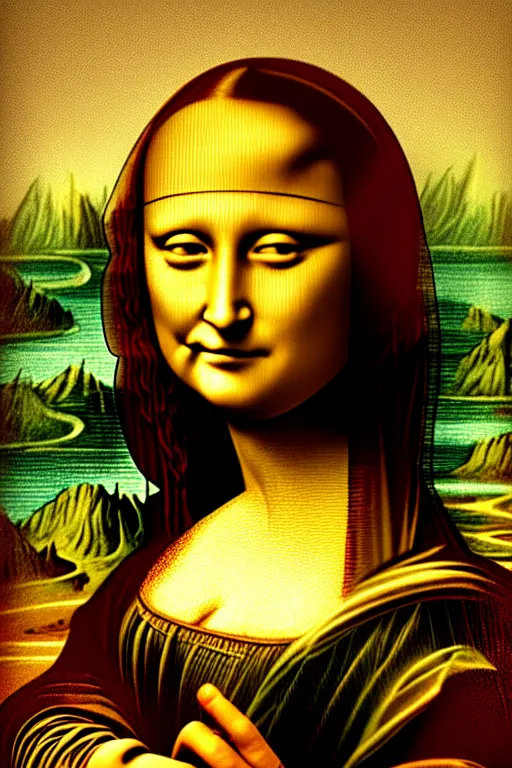 Image similar to beautiful portrait of a woman, negative no not mona lisa pose, beautiful woman, symmetry, perspective, portrait, by banksy 8 k