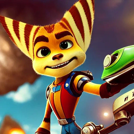 Prompt: live action ratchet and clank