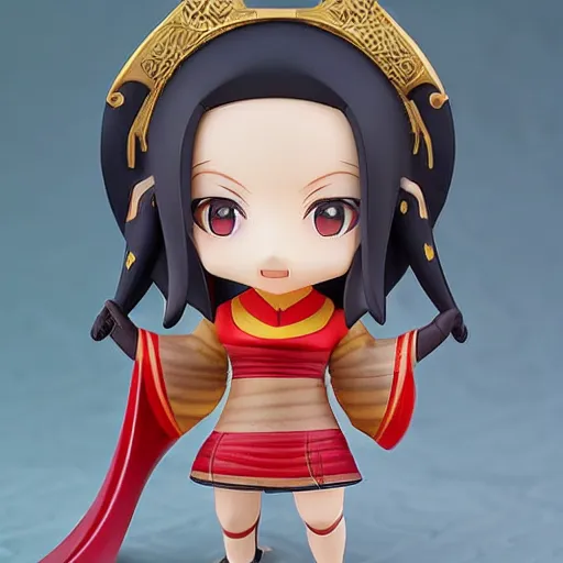 Image similar to face detailing ukiyoe wizard in the style of matte painting nendoroid and chibi, eyes in the style of nendoroid, middle close up, Julian ope, flat shading, 2D illustration, Swiss modernizm, ukiyoe style