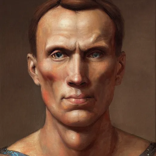 Image similar to Jerma985 in Ancient Rome, detailed, highly detailed, heroic, epic, complex, very detailed, realistic, HD quality, 8k resolution, body and headshot, Oil Painting, Italian Renaissance Painting of Jerma985, Italian Renaissance Painting Style, Renaissance Painting Style, Painting, Trending on Artstation