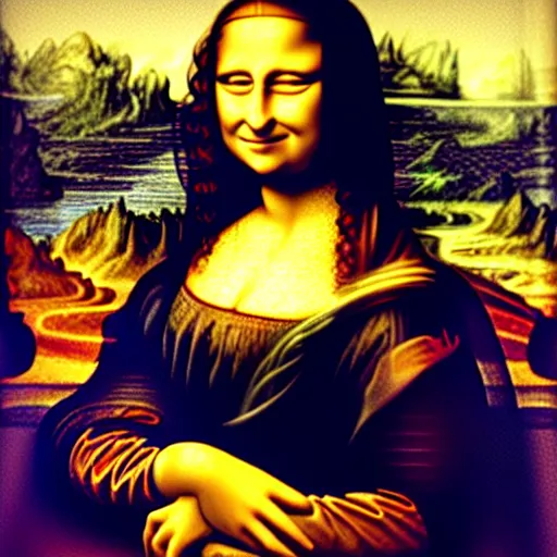 Image similar to the mona lisa with arms and legs