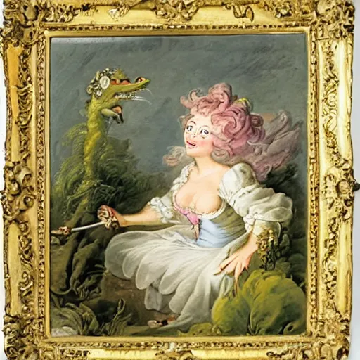 Image similar to helga pataki's teeth, soft rainbow, painting by francois boucher, sad fraggle eyes