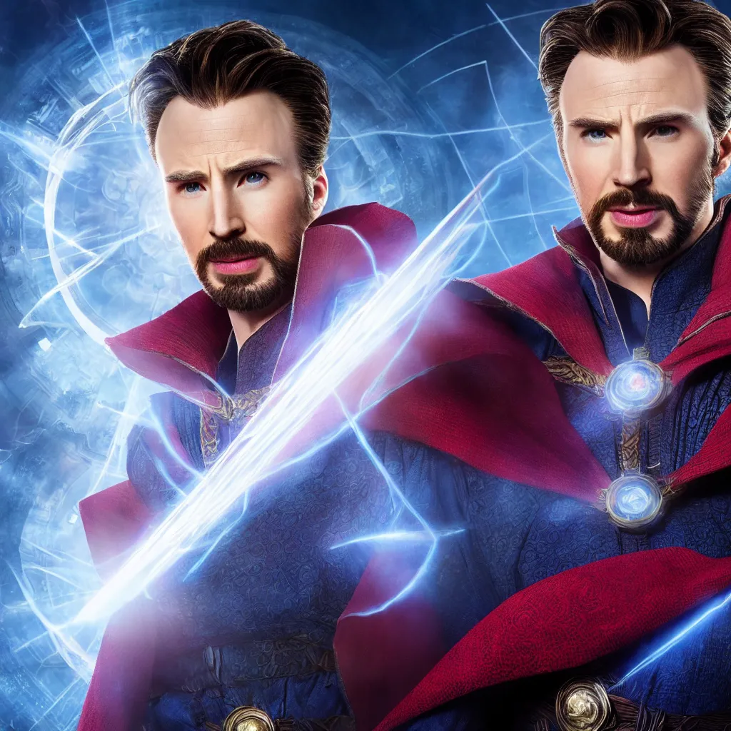 Prompt: chris evans as doctor strange, marvel cinematic universe, mcu, canon, 8 k, raw