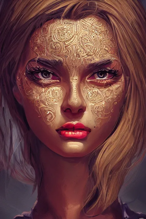 Prompt: portrait of a gangster girl, cute face, intricate, highly detailed, digital painting, official media, concept art, rich vivid colors, ambient lighting, sharp focus, illustration