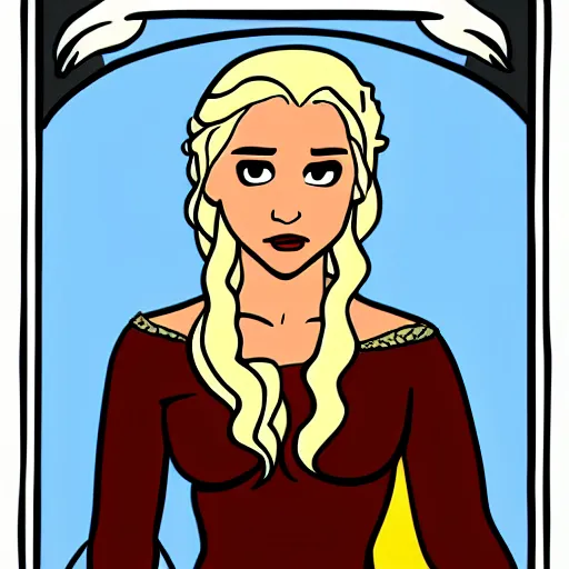 Image similar to Daenerys Targaryen in the style of SMBC