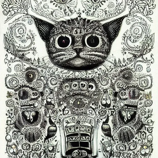 Prompt: the president by louis wain