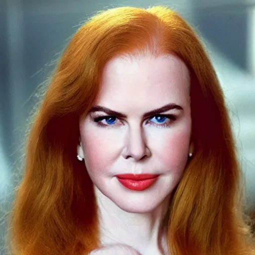 Image similar to face of black hair, young Nicole Kidman