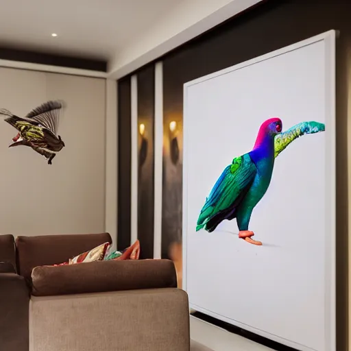 Prompt: interior design inspired by nicobar pigeon, award - winning photograph, canon eos 5 d mark iv, fujifilm x - t 4