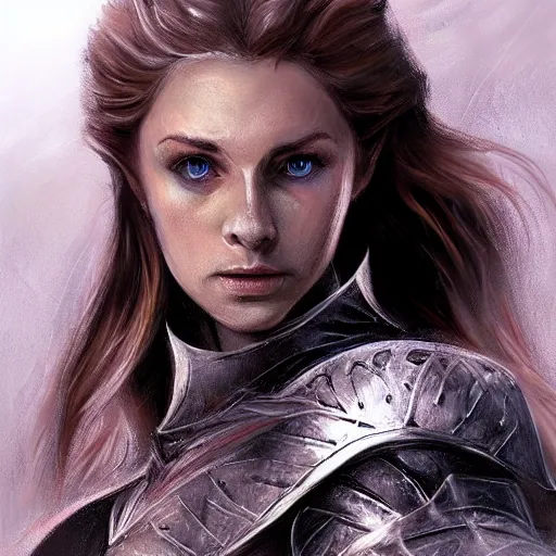 Image similar to beautiful female knight, portrait, lord of the rings, concept art, dramatic lighting, trending on artstation