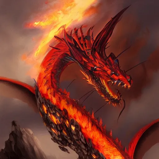 Image similar to a fire dragon by bayard wu,