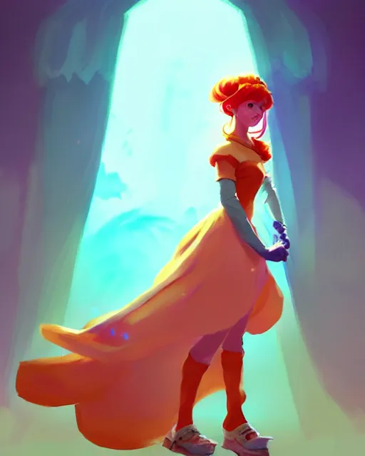 Image similar to cool ginger girl. she is dressed as a princess, bright backlit, key lighting, smooth, maya render, octane render aesthetic, dota, matte painting concept art, official fanart behance hd artstation by jesper ejsing, by rhads and makoto shinkai and lois van baarle and ilya kuvshinov and rossdraws