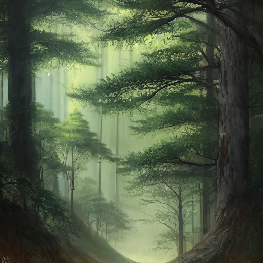 Image similar to a beautiful painting of a forest by liang mark. trending on artstation