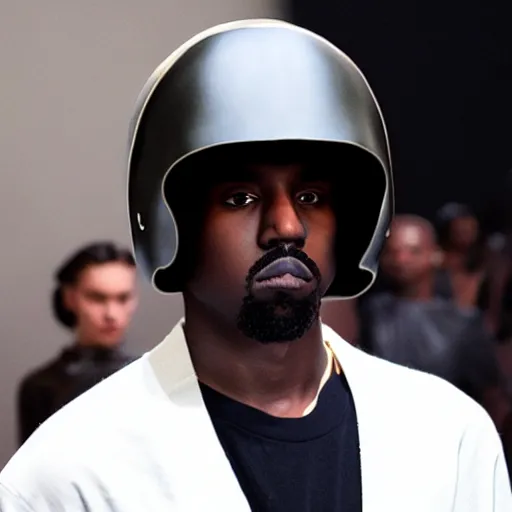 Image similar to yeezy helmet!! fashion designed by ye