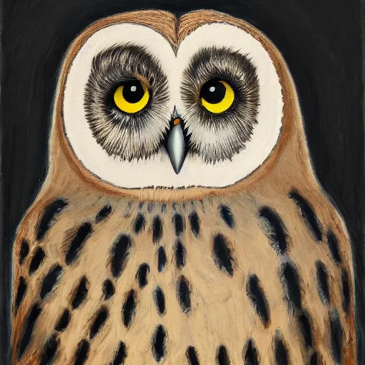 Prompt: a portrait of a sickly owl