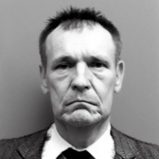 Prompt: Mugshot of Boudewijn Hexel, notorious murderer, 1992