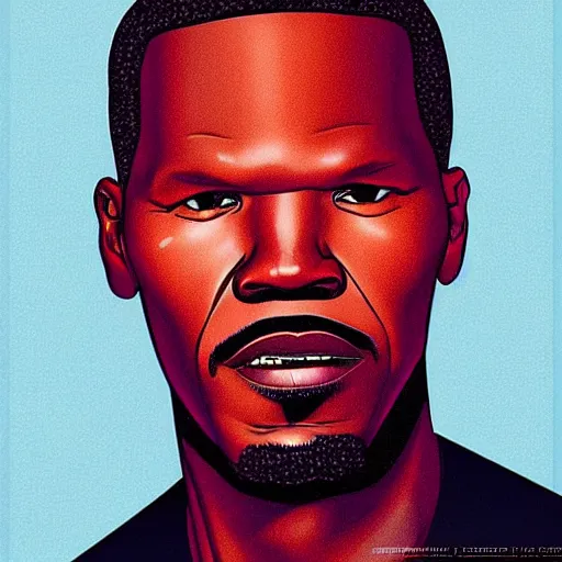 Image similar to “ jamie foxx retro minimalist portrait by jean giraud, art of moebius, sharp, smooth face, comic, 8 k ”