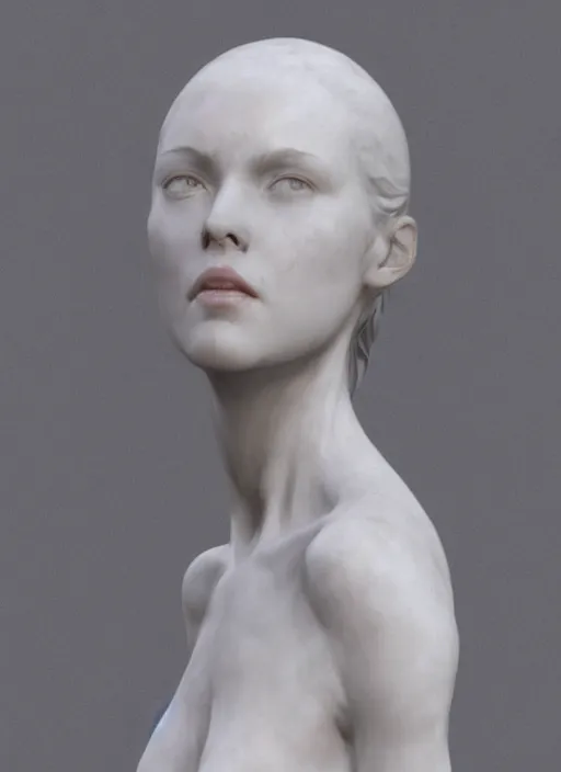 Image similar to marble sculpture of beautiful woman, by ruan jia, greg rutkowski, wlop, zbrush, nick alm