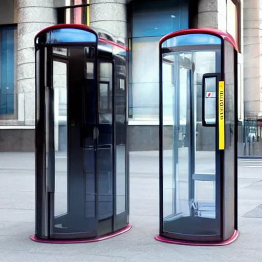 Prompt: super futuristic phone booth