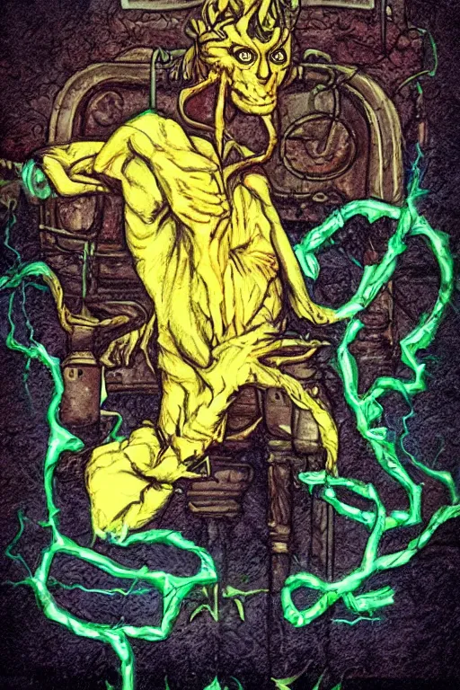 Image similar to hastur throwing back an ice cold natty lite