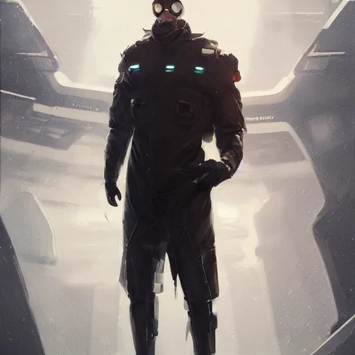 Image similar to portrait of a man by greg rutkowski, he looks like gabriel macht with black googles, wearing futuristic flying jacket, highly detailed portrait, scifi, digital painting, artstation, concept art, smooth, sharp foccus ilustration, artstation hq