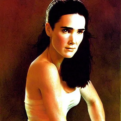 Image similar to jennifer connelly by frank frazetta