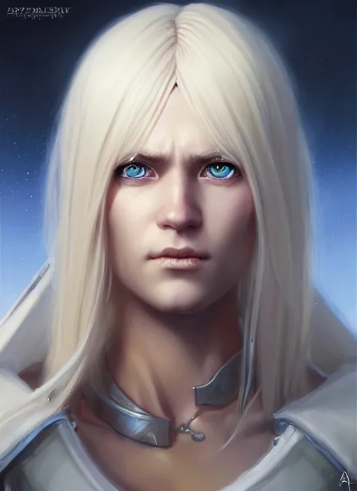 Image similar to a _ fantasy _ style _ portrait _ painting _ of shy white female paladin with blonde hair and blue eyes shy, scar under left eye, holy oil _ painting _ unreal _ 5 _ daz. _ rpg _ portrait _ extremely _ detailed _ artgerm _ greg _ rutkowski _ greg