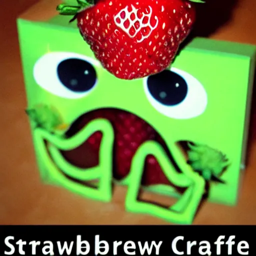 Image similar to strawberry creature with multiple eyes