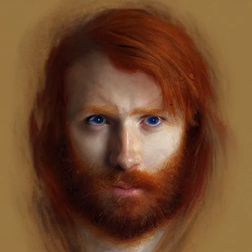 Image similar to highly detailed portrait of a ginger mans face who has spaghetti bolognese for hair, artstation, 8 k, sfx, john singer sargent.