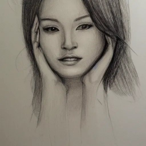 Image similar to a masterpiece portrait sketch of the perfect face from an angle by monica lee