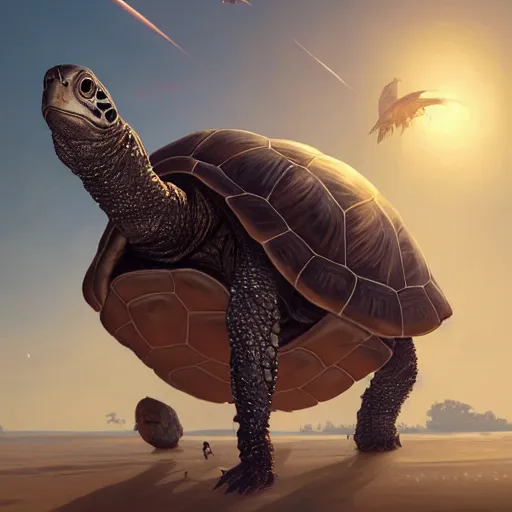 Image similar to highly detailed portrait turtle 🤖 in gta v, stephen bliss, unreal engine, fantasy art by greg rutkowski, loish, rhads, ferdinand knab, makoto shinkai and lois van baarle, ilya kuvshinov, rossdraws, tom bagshaw, global illumination, radiant light, detailed and intricate environment