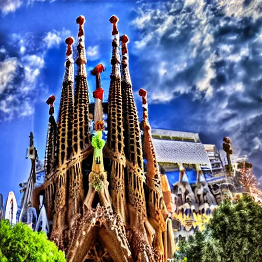 Prompt: La Sagrada Familia by Antoni Gaudi, 8k, HDR, CG Society