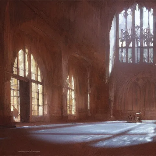 Prompt: inside a great hall, craig mullins